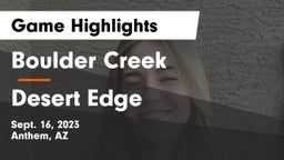 Boulder Creek  vs Desert Edge  Game Highlights - Sept. 16, 2023