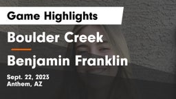 Boulder Creek  vs Benjamin Franklin  Game Highlights - Sept. 22, 2023