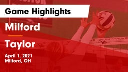 Milford  vs Taylor  Game Highlights - April 1, 2021