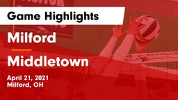 Milford  vs Middletown  Game Highlights - April 21, 2021