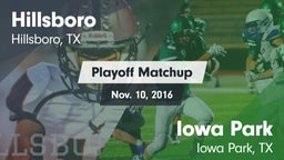 Matchup: Hillsboro High vs. Iowa Park  2016