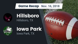 Recap: Hillsboro  vs. Iowa Park  2018