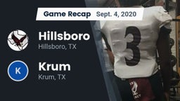 Recap: Hillsboro  vs. Krum  2020
