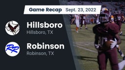Recap: Hillsboro  vs. Robinson  2022