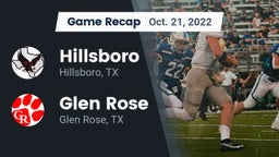 Recap: Hillsboro  vs. Glen Rose  2022