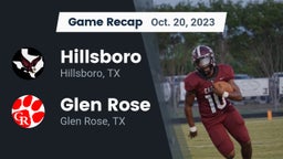 Recap: Hillsboro  vs. Glen Rose  2023