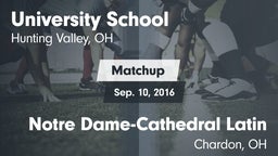 Matchup: University School vs. Notre Dame-Cathedral Latin  2016