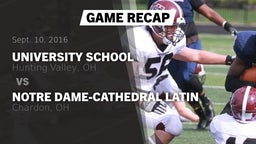 Recap: University School vs. Notre Dame-Cathedral Latin  2016