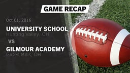 Recap: University School vs. Gilmour Academy  2016