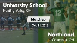 Matchup: University School vs. Northland  2016
