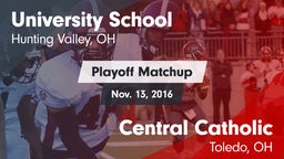 Matchup: University School vs. Central Catholic  2016