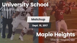 Matchup: University School vs. Maple Heights  2017