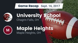 Recap: University School vs. Maple Heights  2017