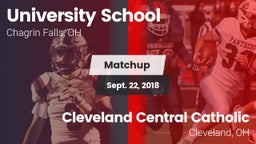 Matchup: University School vs. Cleveland Central Catholic 2018