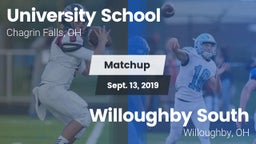 Matchup: University School vs. Willoughby South  2019