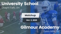 Matchup: University School vs. Gilmour Academy  2020