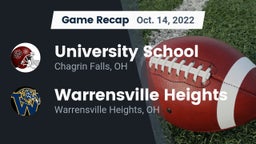 Recap: University School vs. Warrensville Heights  2022
