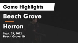 Beech Grove  vs Herron Game Highlights - Sept. 29, 2022