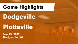 Dodgeville  vs Platteville  Game Highlights - Jan 13, 2017