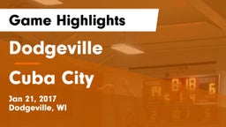 Dodgeville  vs Cuba City  Game Highlights - Jan 21, 2017