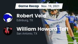 Recap: Robert Vela  vs. William Howard Taft  2021