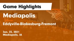 Mediapolis  vs Eddyville-Blakesburg-Fremont Game Highlights - Jan. 23, 2021