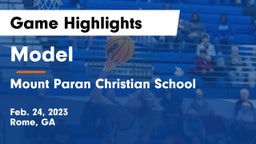 Model  vs Mount Paran Christian School Game Highlights - Feb. 24, 2023
