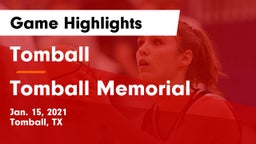 Tomball  vs Tomball Memorial  Game Highlights - Jan. 15, 2021