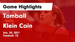 Tomball  vs Klein Cain  Game Highlights - Jan. 20, 2021