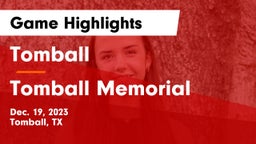 Tomball  vs Tomball Memorial  Game Highlights - Dec. 19, 2023