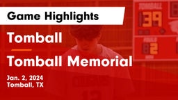 Tomball  vs Tomball Memorial  Game Highlights - Jan. 2, 2024