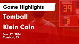 Tomball  vs Klein Cain  Game Highlights - Jan. 12, 2024