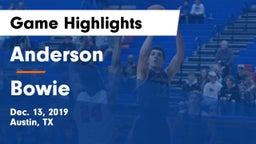 Anderson  vs Bowie  Game Highlights - Dec. 13, 2019