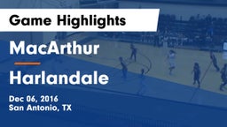 MacArthur  vs Harlandale  Game Highlights - Dec 06, 2016