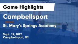 Campbellsport  vs St. Mary's Springs Academy  Game Highlights - Sept. 15, 2022