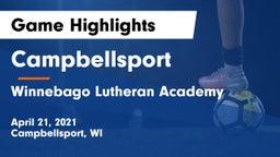 Campbellsport  vs Winnebago Lutheran Academy  Game Highlights - April 21, 2021