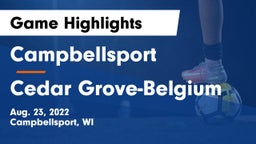 Campbellsport  vs Cedar Grove-Belgium  Game Highlights - Aug. 23, 2022