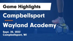 Campbellsport  vs Wayland Academy Game Highlights - Sept. 20, 2022