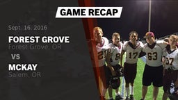 Recap: Forest Grove  vs. McKay  2016