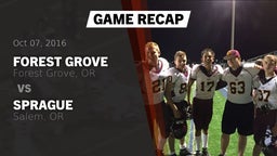 Recap: Forest Grove  vs. Sprague  2016