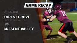Recap: Forest Grove  vs. Cresent Valley 2016