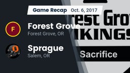 Recap: Forest Grove  vs. Sprague  2017