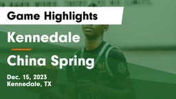 Kennedale  vs China Spring  Game Highlights - Dec. 15, 2023