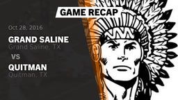 Recap: Grand Saline  vs. Quitman  2016