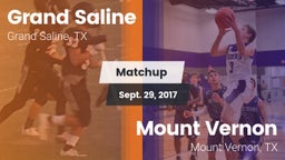 Matchup: Grand Saline High vs. Mount Vernon  2017