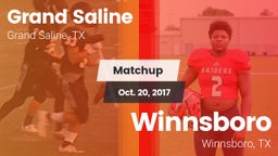 Matchup: Grand Saline High vs. Winnsboro  2017