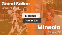 Matchup: Grand Saline High vs. Mineola  2017