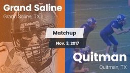 Matchup: Grand Saline High vs. Quitman  2017