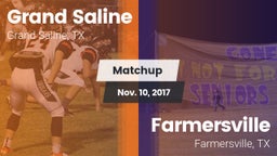 Matchup: Grand Saline High vs. Farmersville  2017