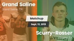 Matchup: Grand Saline High vs. Scurry-Rosser  2019